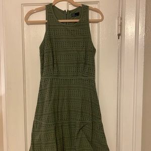 Knee Length Eyelet lace muted green dress from Gap